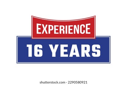 16 Years Experience Seal Vector