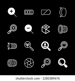 16 zoom icons with big lens hood and wide angle len in this set