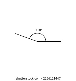 160 degree angle icon in mathematics