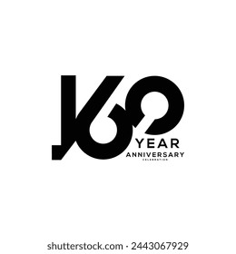 160 logo, 160 Year Anniversary Logo, Black Color, Vector Template Design element for birthday, invitation, wedding, jubilee and greeting card illustration.