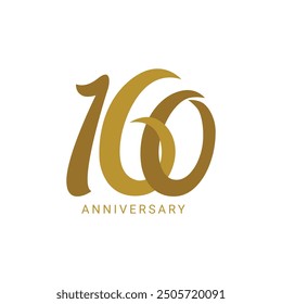 160 logo, 160 Year Anniversary Logo, Golden Color, Vector Template Design element for birthday, invitation, wedding, jubilee and greeting card illustration.