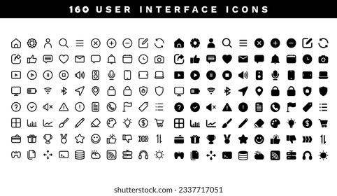 160 User Interface icon with line and solid style. Vector Illustration