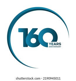 160 Year Anniversary celebration logotype. Anniversary celebration template design, Vector illustrations.