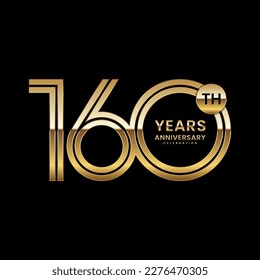 160 year anniversary. Anniversary logo design with double line concept, vector illustration