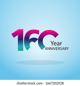 160 Year Anniversary Logo Vector Template Design Illustration