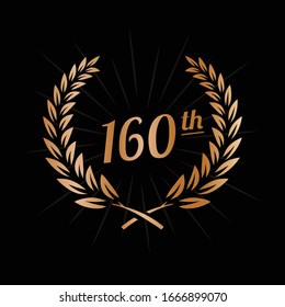 160 years anniversary celebration design template. 160th anniversary logo. Vector and illustration.