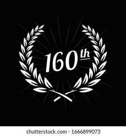 160 years anniversary celebration design template. 160th anniversary logo. Vector and illustration.