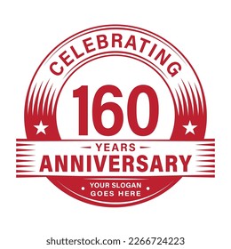 160 years anniversary celebration design template. 160th logo vector illustrations.