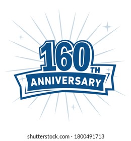 160 years anniversary celebration logo. 160th design template. Vector and illustration.