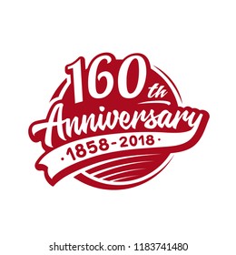 160 years anniversary design template. Vector and illustration. 160th logo.