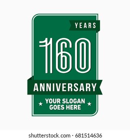 160 years anniversary design template. Vector and illustration.