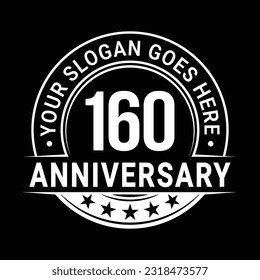 160 years anniversary logo design template. 160th anniversary celebrating logotype. Vector and illustration.