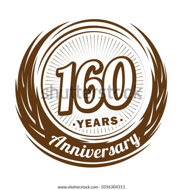 160 Years Anniversary Anniversary Logo Design Stock Vector (Royalty ...