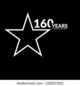 160 years anniversary, logo template. 