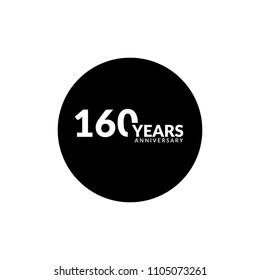 160 years anniversary, logo template. 
