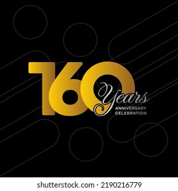 160 years anniversary logotype. Golden anniversary celebration template design, Vector illustrations.