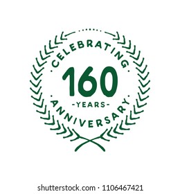 160 years design template. 160th vector and illustration.