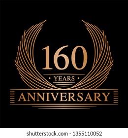 160 years design template. 160th anniversary. Vector and illustration.