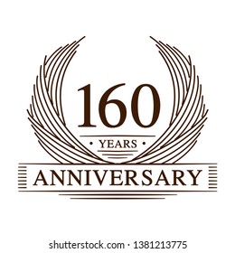 160 years design template. 160th anniversary. Vector and illustration.