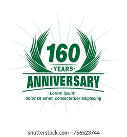 160 years design template. Anniversary vector and illustration template.