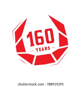 160 years design template. Anniversary vector and illustration template.