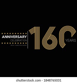 160 years old celebrating logo. happy anniversary 160th. Greetings celebrates.