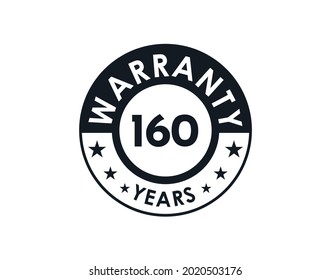 160 years warranty logo isolated on white background