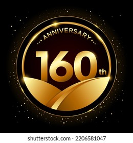160th anniversary, Golden anniversary template design. Logo vector illustration