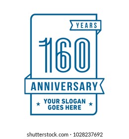 160th anniversary logo. Vector and illustration.