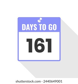 161 Days Left Countdown sales icon. 161 days left to go Promotional banner