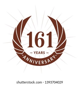 161 years anniversary. Elegant anniversary design. 161 years logo.