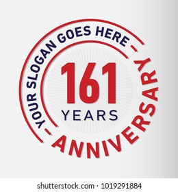 161 years anniversary logo template. Vector and illustration.