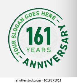 161 years anniversary logo template. Vector and illustration.