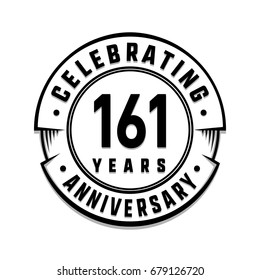 161 years anniversary logo template. Vector and illustration.