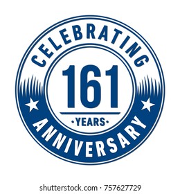 161 years anniversary logo template. Vector and illustration.