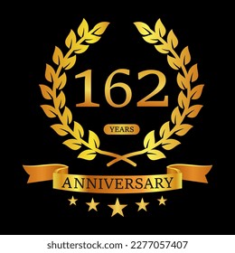 162 th Anniversary logo template illustration. suitable for you