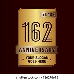 162 years anniversary design template. Vector and illustration.