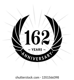 162 years anniversary. Elegant anniversary design. 162 years logo.