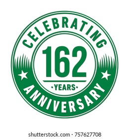 162 years anniversary logo template. Vector and illustration.