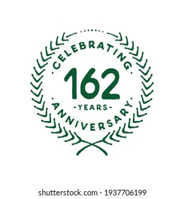 Plantilla de diseño de 162 años. 162º vector e ilustración.