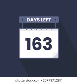 163 Days Left Countdown for sales promotion. 163 days left to go Promotional sales banner