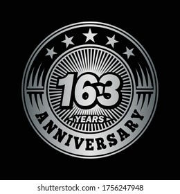 163 years anniversary. Anniversary logo design. Vector and illustration.