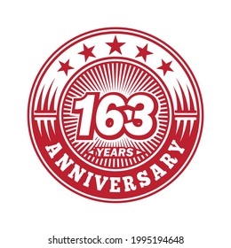 163 years anniversary. Anniversary logo design. Vector and illustration.