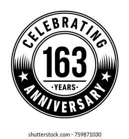 163 years anniversary logo template. Vector and illustration.