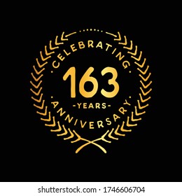 163 years design template. 163rd logo. Vector and illustration.