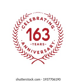 163 years design template. 163rd vector and illustration.