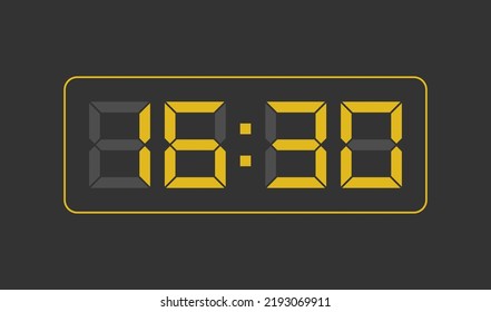 16:30, Digital clock number. Vector illustration.
