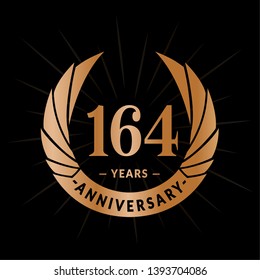 164 years anniversary. Elegant anniversary design. 164 years logo.