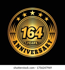 164 years anniversary. Anniversary logo design. Vector and illustration.