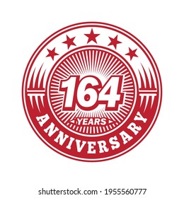 164 years anniversary. Anniversary logo design. Vector and illustration.